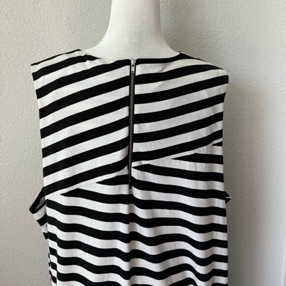 CJ Banks Sleeveless Dress Black White Striped SZ 3X - Picture 6 of 15